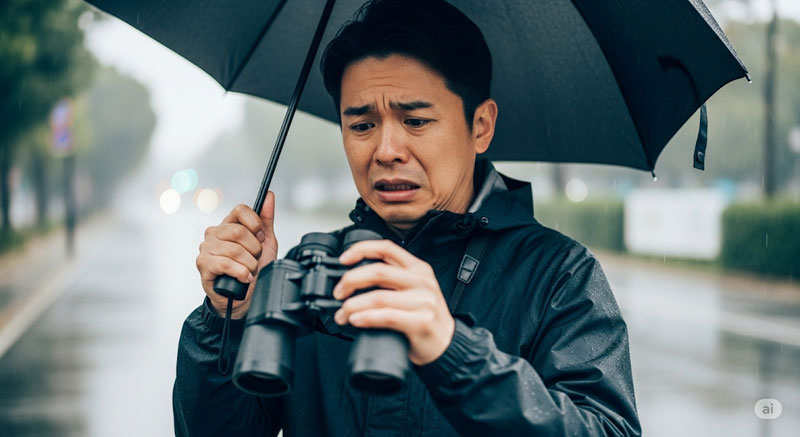 双眼鏡 雨の日に起こりうるトラブルとは？