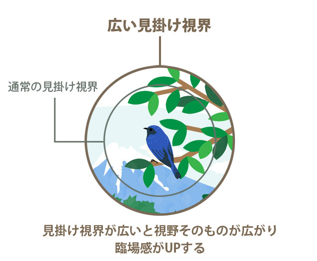 双眼鏡の実視界とは｜見掛け視界とはどう違う？